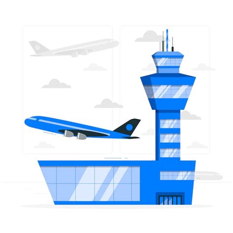 Free Vector | Airport tower concept illustration