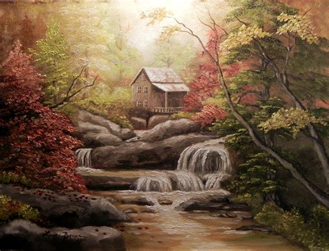 Cabin in the woods Painting by Laura Brown - Pixels