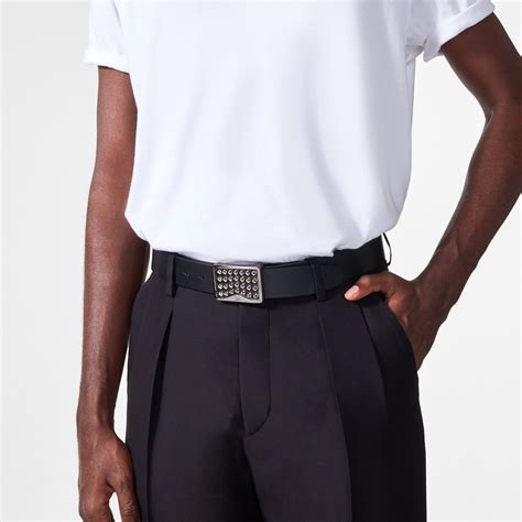 Louis belt BLACK/SILVER CLASSIC LEATHER - Men Belts - Christian Louboutin