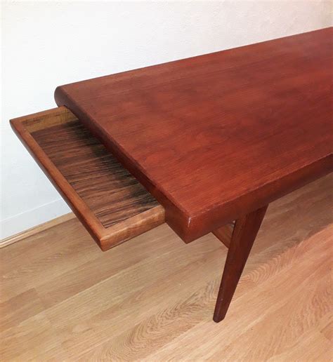 Vintage scandinavian rectangular teak coffee table - 1960s - Design Market