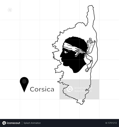 Corsica flag map Flag Animated Illustration download in JSON, LOTTIE or MP4 format