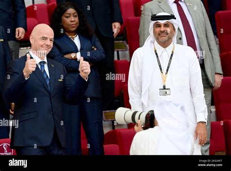 FIFA president Gianni Infantino and Qatar prime minister Sheikh Khalid ...