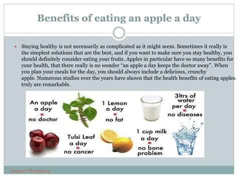 PPT - Benefits of eating an apple a day >> Import Nutrition PowerPoint ...