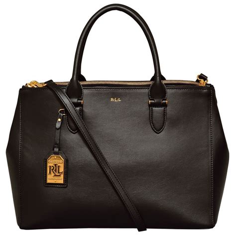 Ralph Lauren Winford Double Zip Satchel Handbag, Women's #blacksatchelhandbags | Satchel ...