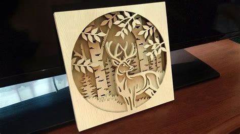 My first shadow box project - deer scene scroll saw pattern | Scroll saw patterns free, Scroll ...