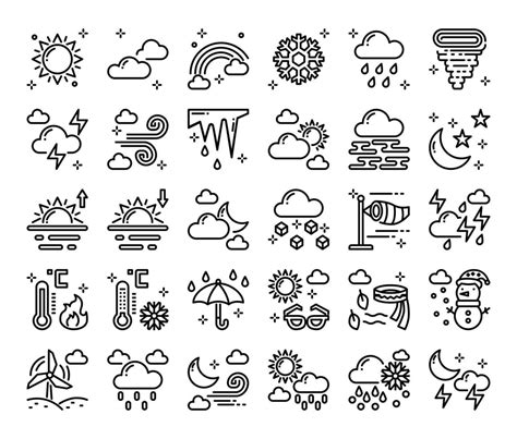 weather outline vector icons 2424258 Vector Art at Vecteezy