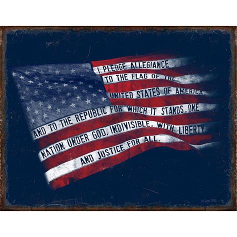 American Flag Pledge Tin Sign – Military Republic