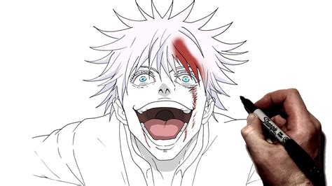 How To Draw Gojo (Laugh) | Step By Step | Jujutsu Kaisen - YouTube