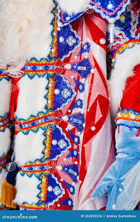 Details of a Traditional Father Frost Costume. Stock Photo - Image of ...