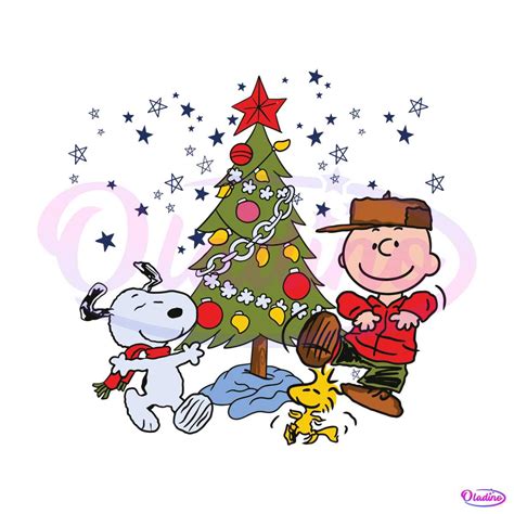 Funny Charlie Brown And Snoopy Christmas Tree SVG File » Oladino