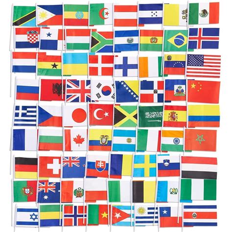 Flags Of The World Classroom Reference Chart National Countries Symbol Poster 12x18 Inch ...