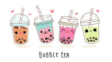 Bubble Tea Drawing Cute Design For Milk Tea Ads And Logo Design | The ...