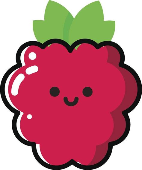 Happy Cute Kawaii Fruit Cartoon Emoji - Raspberry Vinyl Decal Sticker | Fruit cartoon, Kawaii ...