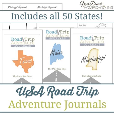 USA Road Trip Adventure Journal Bundle - Year Round Homeschooling