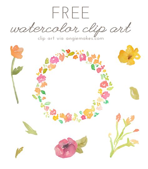 Angie Makes - Free Watercolor Flower ClipArt