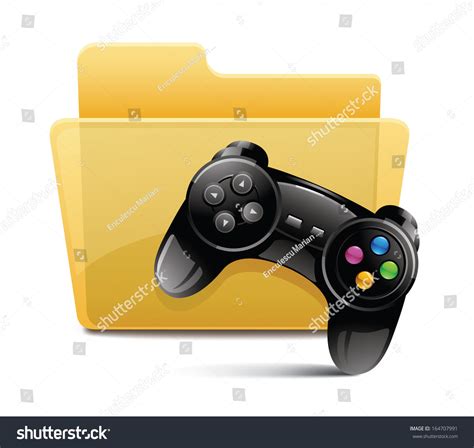 Computer Games Folder Icon Stock Vector Illustration 164707991 : Shutterstock