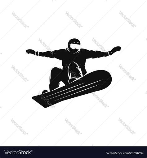 Silhouette of a snowboarder on the snowboard free Vector Image