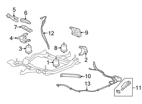 Buick Enclave Engine Mount Bracket (Front, Rear, Lower). W - 25840455 | GM Parts Bin