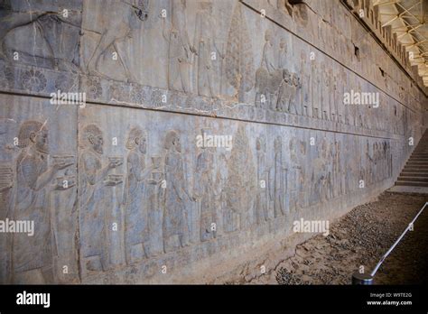 Bas-relief in the apadana palace staircase Stock Photo - Alamy