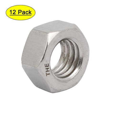 Uxcell 1/2"-12 BSW Thread 304 Stainless Steel Hex Nut Fastener Silver Tone (12-pack) - Walmart ...