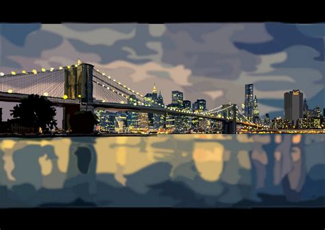 Brooklyn Bridge, New York Digital Art Print.... - Etsy