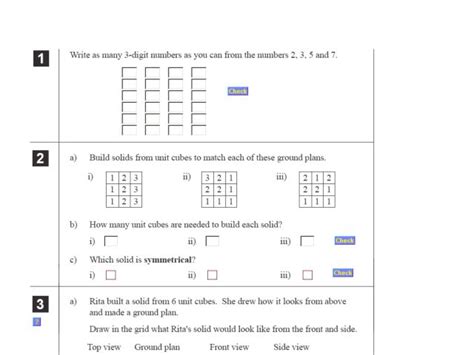 Unit Cubes Worksheet for 1st - 2nd Grade | Lesson Planet