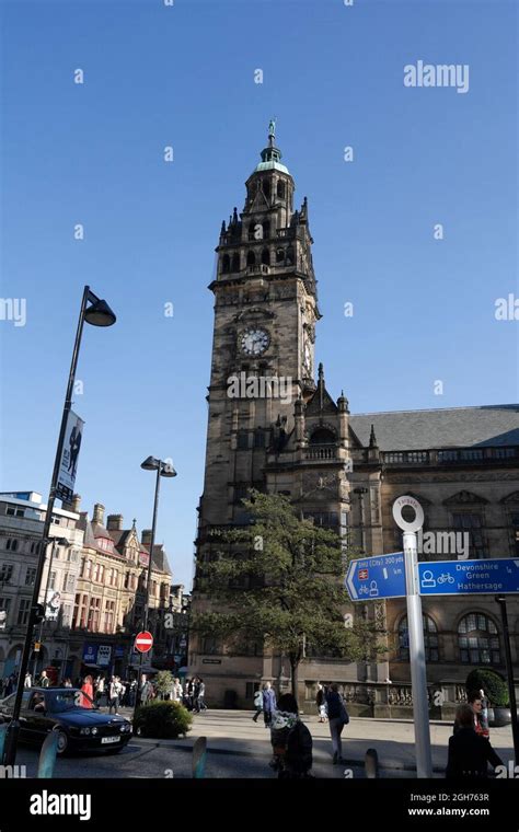 Sheffield Town Hall Clock Tower in city centre, England Stock Photo - Alamy