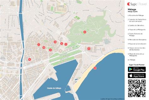 Málaga: Mapa turístico para imprimir | Mapa turístico, Málaga, Map