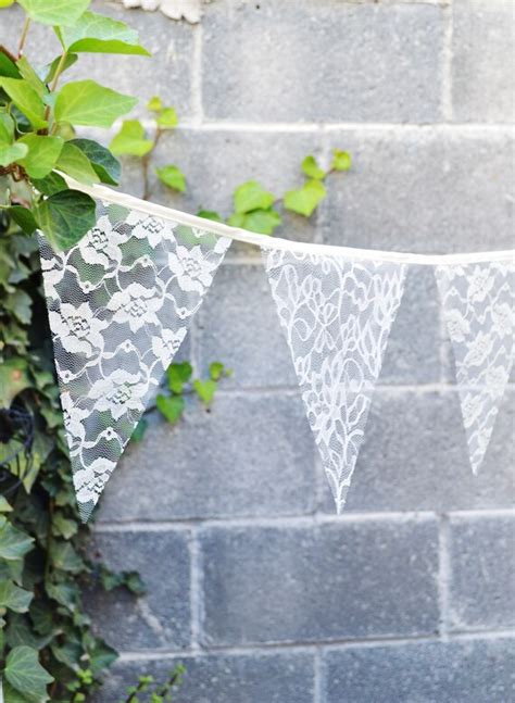 Wedding bunting banner Wedding garland Boho decoration Lace | Etsy