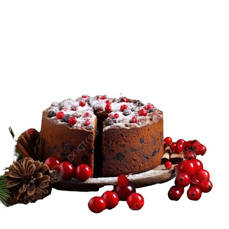 Christmas Fruit Cake And Christmas Decoration On A Rustic Wooden Table, Fruit Cake, Cake Plate ...