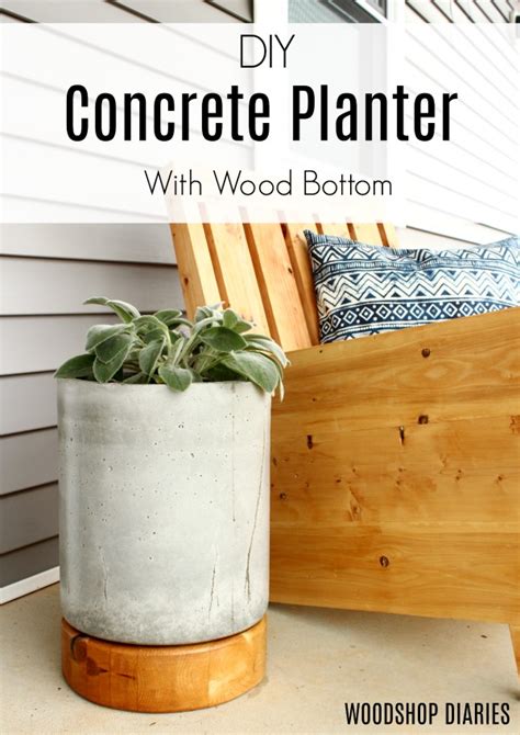 DIY Concrete Planter Pot--With Wooden Base Tutorial