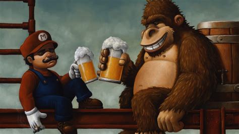 Super Mario, Donkey Kong, Humor, Beer Wallpapers HD / Desktop and Mobile Backgrounds