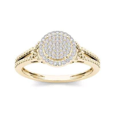 1/6 CT. T.W. Diamond 10K Yellow Gold Engagement Ring, Color: Yellow ...