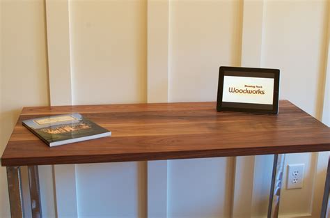 Buy Handmade Walnut Wood Desk, Modern Walnut Desk, Brushed Steel Legs ...