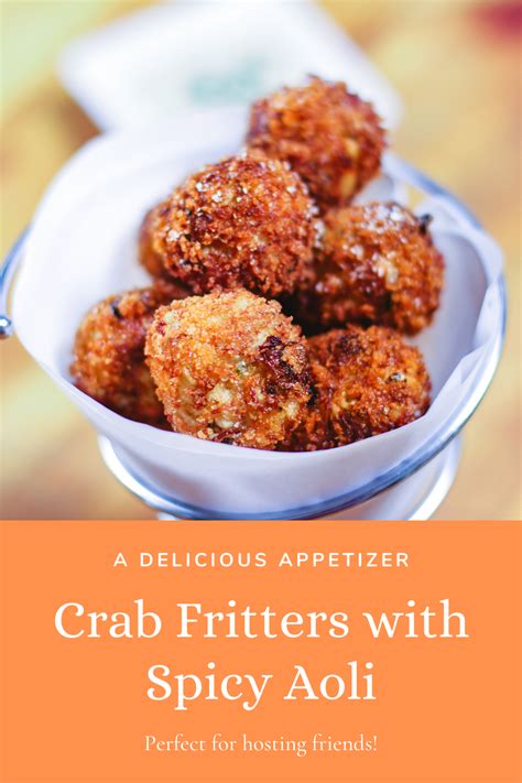 Crab Fritters with Spicy Aoli | Wine food pairing, Yummy appetizers, Wine recipes