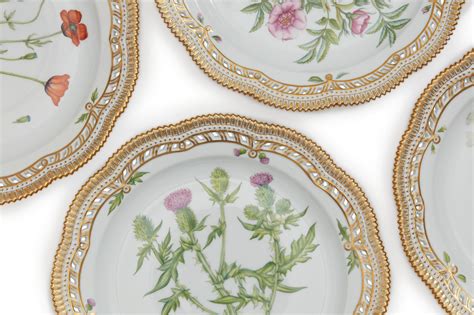 TWELVE ROYAL COPENHAGEN 'FLORA DANICA' LARGE RETICULATED DISHES, MODERN | Dining IN | New York ...