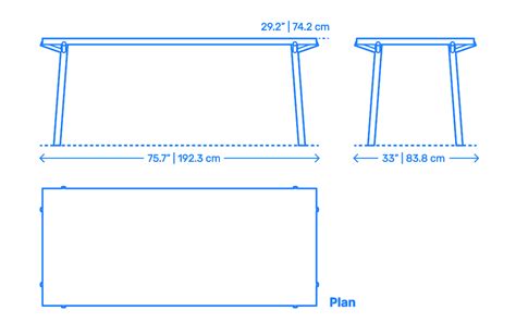 Blu Dot Branch Dining Table Dimensions & Drawings | Dimensions.com