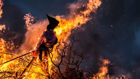 Witch Burning. Burning a witch effigy is a Danish midsummer tradition ...