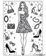 Fashion coloring Page For model Download Or Print Free sketch template
