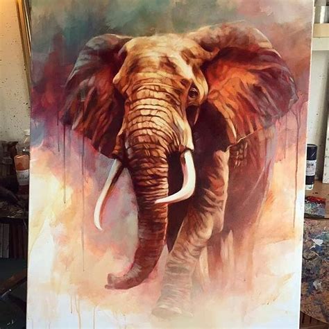 Elephant Gifts on Instagram: “Amazing painting. .!! 👍 👍 @albert_loewenstein - Awesome painting ...