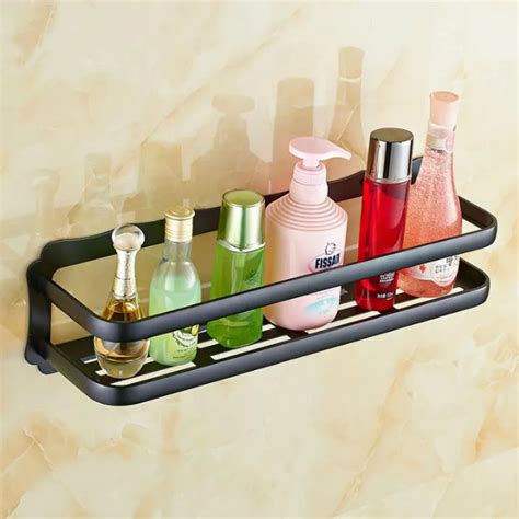 High Quality Aluminum Bathroom Shelf Black Bathroom Shelves Rack ...