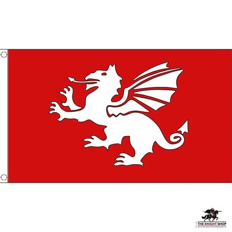 English White Dragon Flag | Buy Medieval Knight Flags from our UK Shop