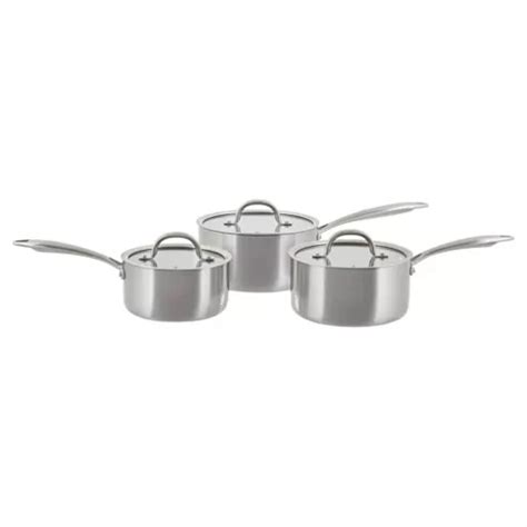 Buy Professional Go Cook Stainless Steel Tri-ply 3 piece Induction Saucepan Set from our Single ...