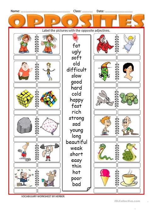 printable english opposite words worksheets for preschool - opposite words worksheets kids 2020 ...