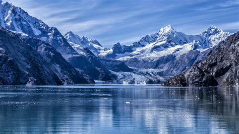 Wallpaper : nature, landscape, mountains, river, glacier, rocks, clouds ...