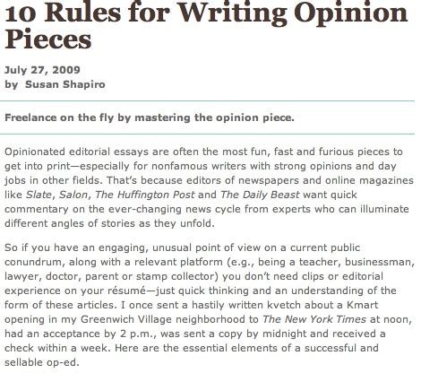 Writing Articles: How To Write A Killer Opinion Article | Lisa Angelettie