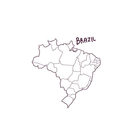 Hand Drawn Doodle Map Of Brazil. Vector Illustration 25679301 Vector ...