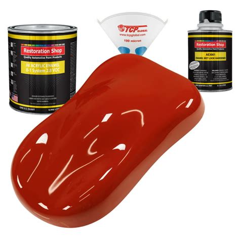 Restoration Shop - Scarlet Red Acrylic Enamel Auto Paint - Complete Quart Paint Kit - Single ...