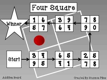 Four Square Math Game by If My Calculations Are Correct | TPT