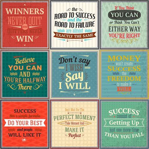 Success quotes colored set 443851 Vector Art at Vecteezy